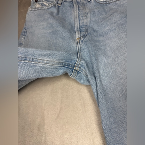 Agolde 90s High Rise Loose Fit 100% Organic Cotton Distressed Blue Jeans Size 23 - Picture 5 of 16